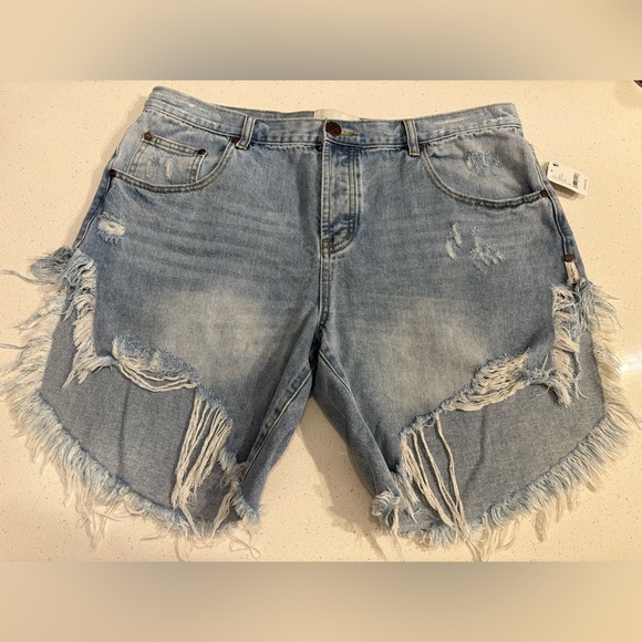 One Teaspoon for Free People NWT Frankies Cutoff Shorts in Hendrixe Size 34 - Picture 1 of 15
